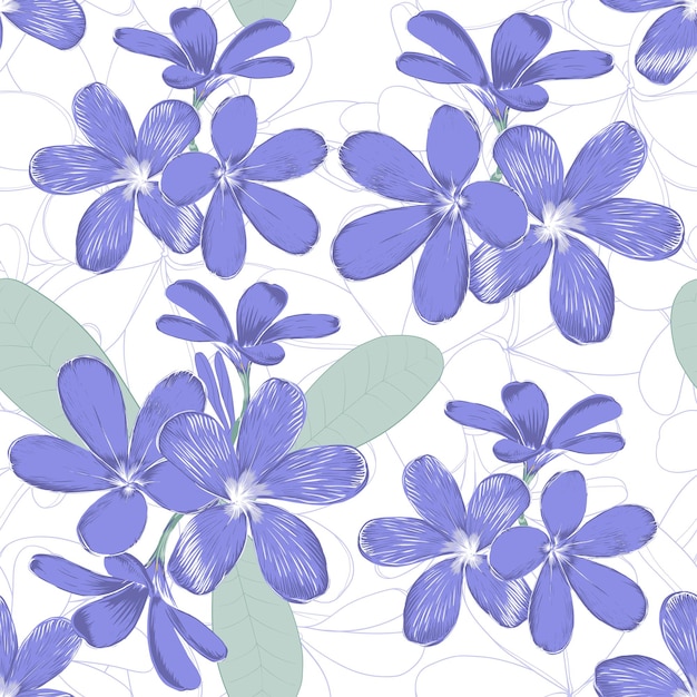 Vector floral seamless pattern with color of the year 2022.