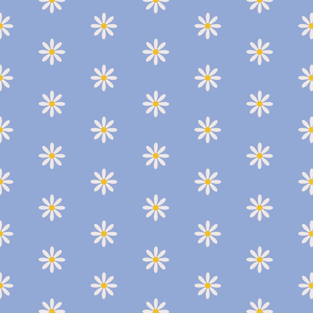 Vector floral seamless pattern with daisies