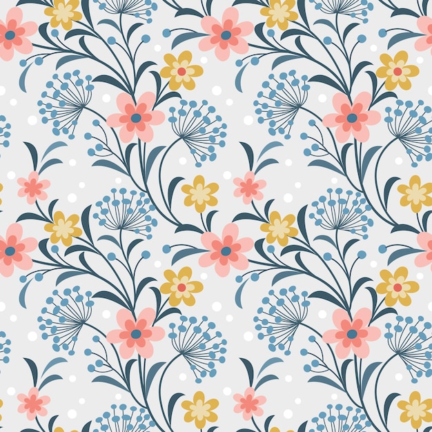 Floral seamless pattern with Flowers