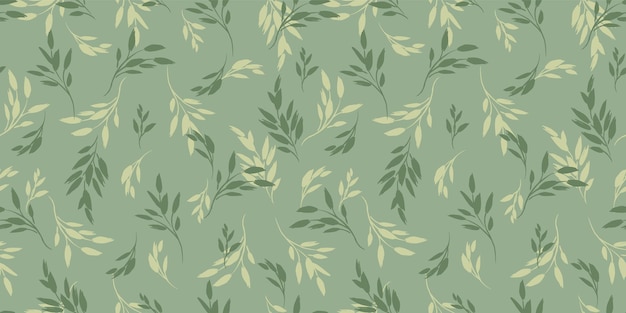 Floral seamless pattern with grass and leaves Vector design for paper cover fabric interior decor and other