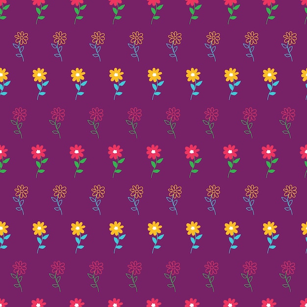 Floral seamless pattern with hand drawn elements