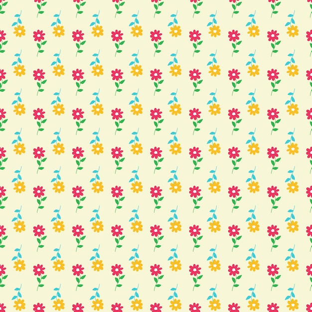 Floral seamless pattern with hand drawn elements