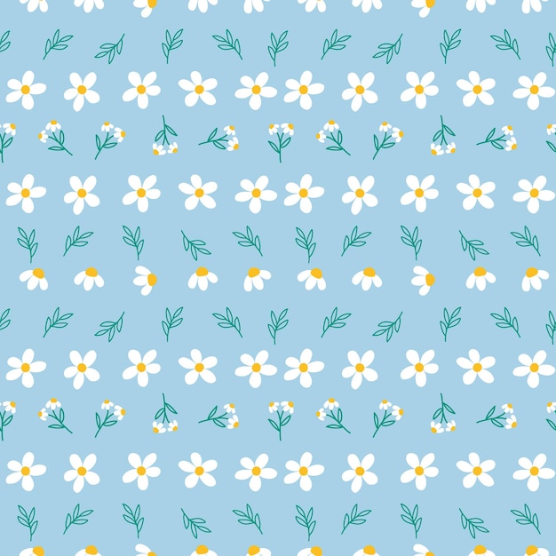 Floral seamless pattern with hand drawn elements