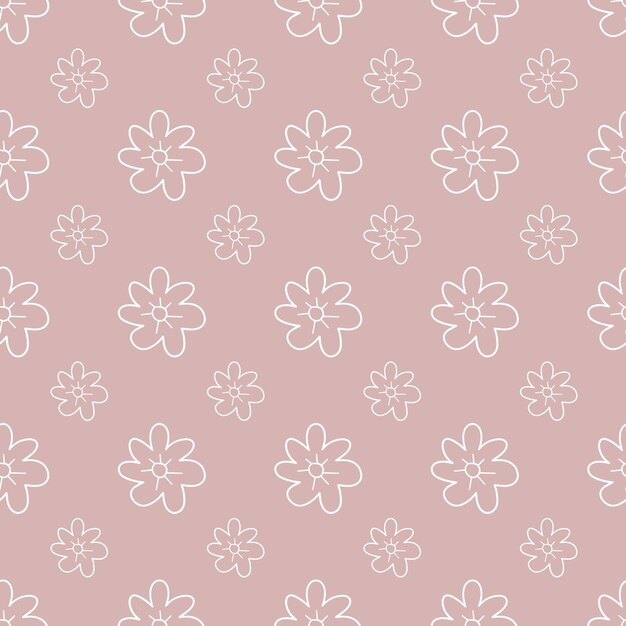 Vector floral seamless pattern with hand drawn elements