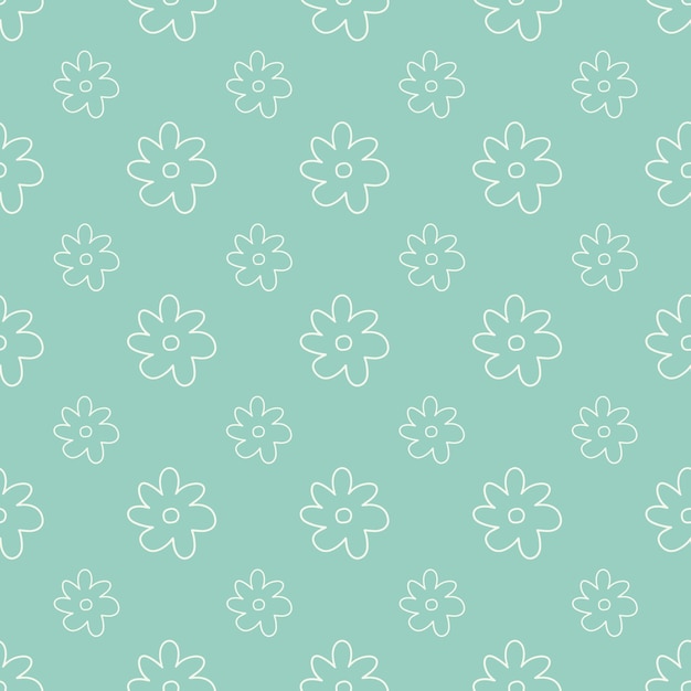 Vector floral seamless pattern with hand drawn elements