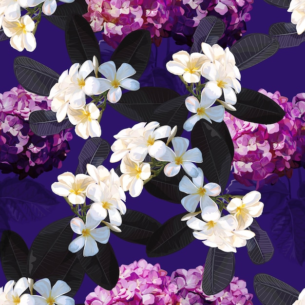 Вектор Цветочный фон с цветком плюмерии