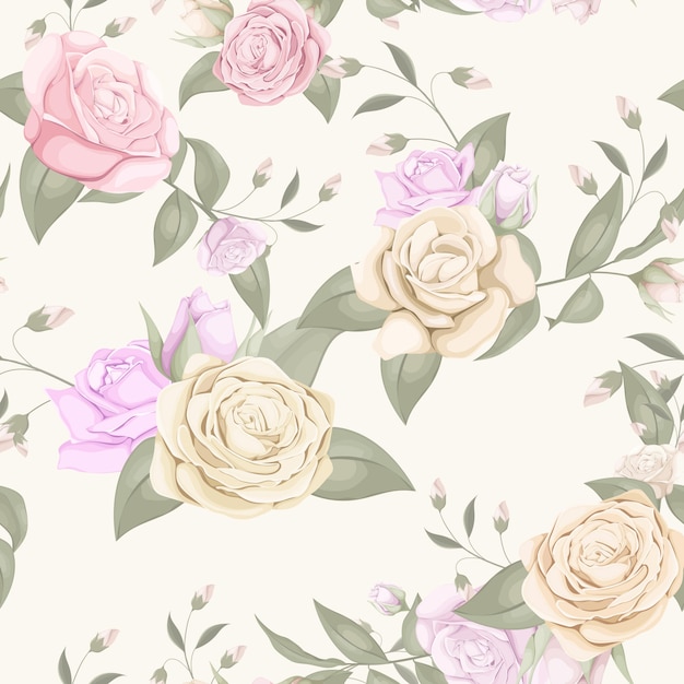 Floral seamless pattern with roses