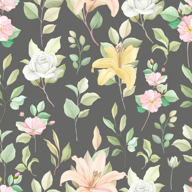 floral seamless pattern with soft color