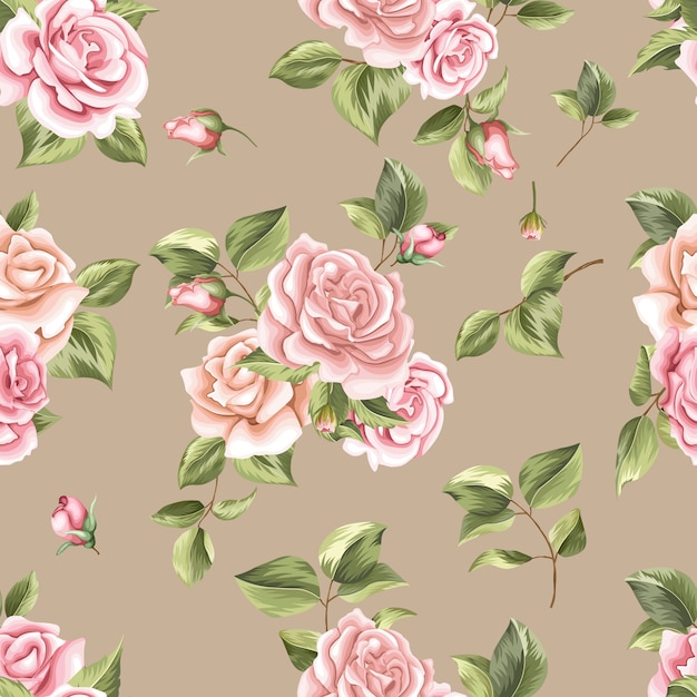 Vector floral seamless pattern