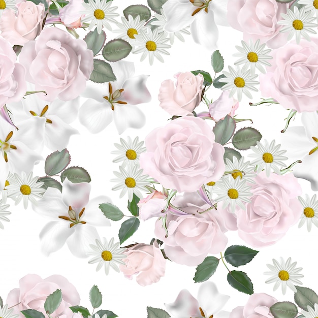 Vector floral seamless pattern