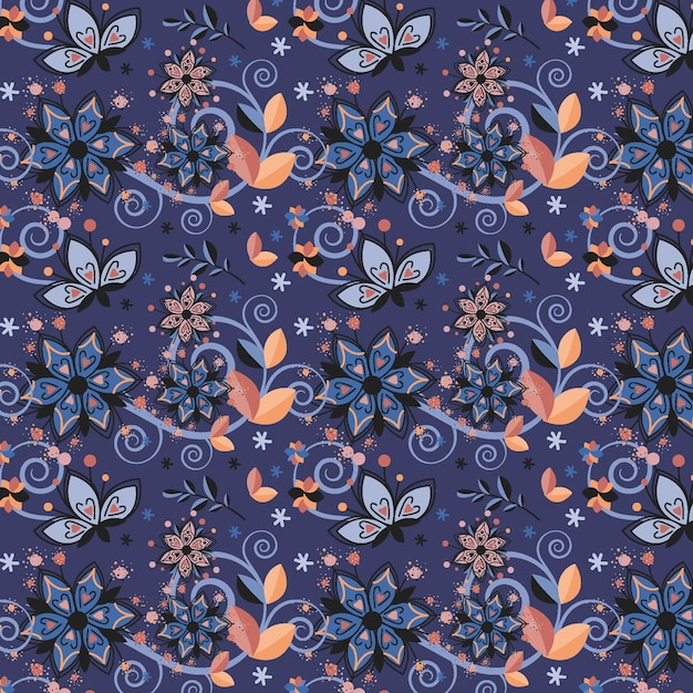 Vector floral seamless pattern