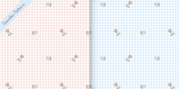 floral seamless patterns set