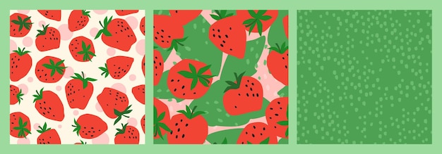 Цветочные бесшовные узоры с абстрактным дизайном Strawberry Vector для оформления интерьера из бумажной обложки и других