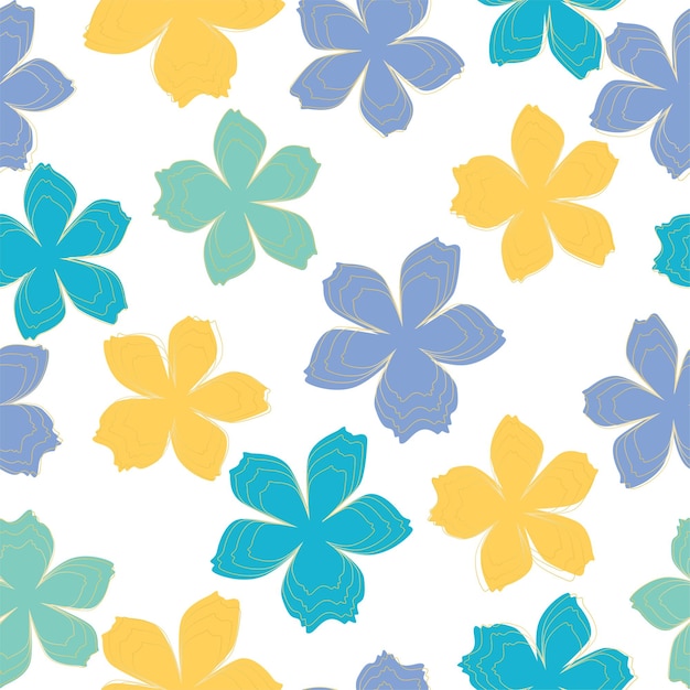 Floral seamless texture with flowers