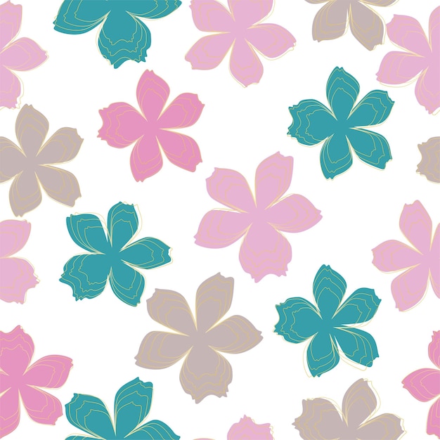 Floral seamless texture with flowers