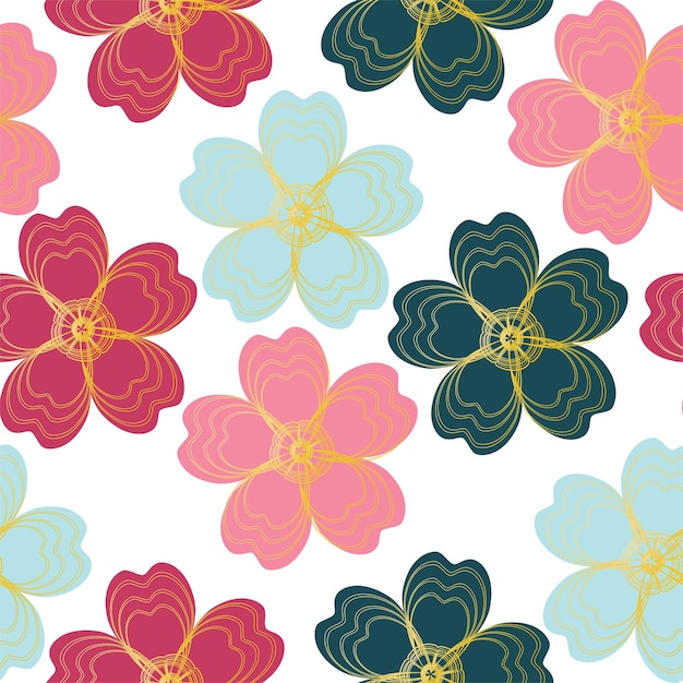 Floral seamless texture with flowers