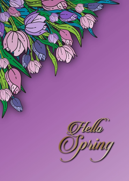 Floral seasons greetings card