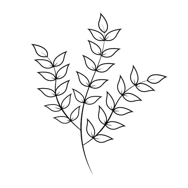 手描きの植物要素の花のセットベクトルイラスト