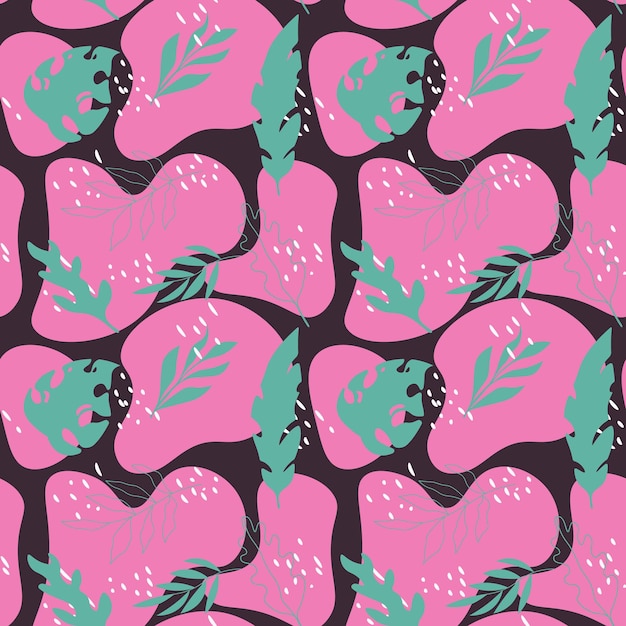 Floral shape seamless pattern