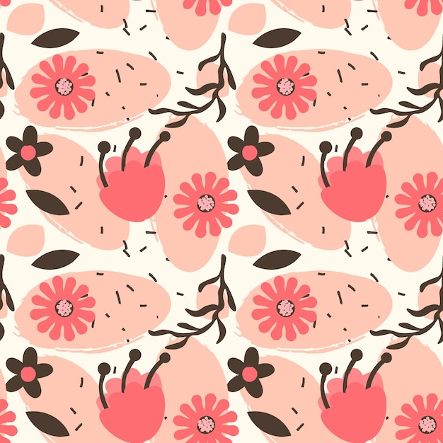 Floral shape seamless pattern