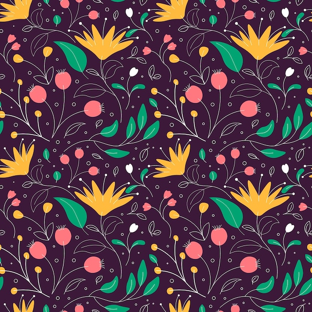 Floral shape seamless pattern