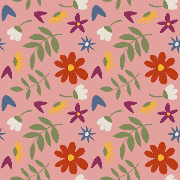 Floral shape seamless pattern