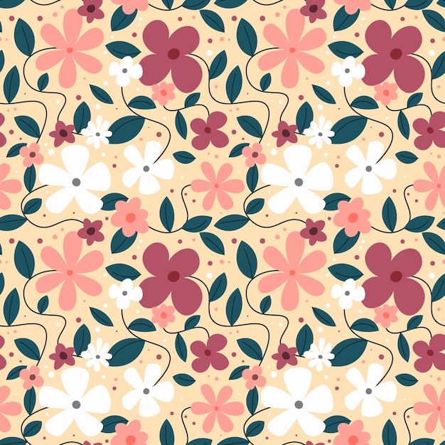 Floral shape seamless pattern