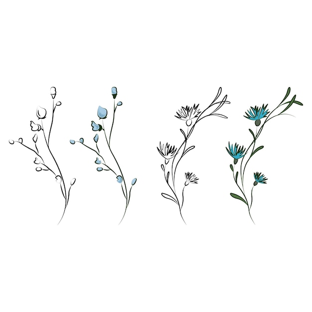 Vector floral sketch tattoo ideas