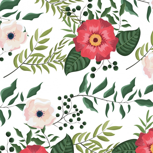 Vector floral spring background