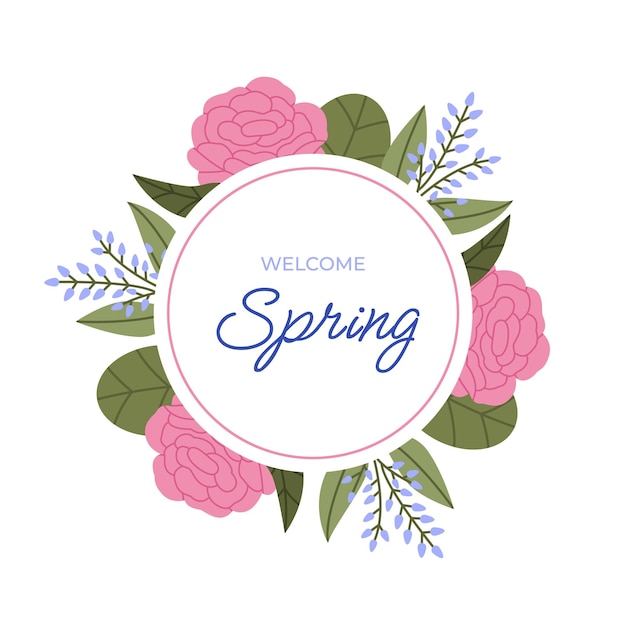 Floral spring design with rose flowers