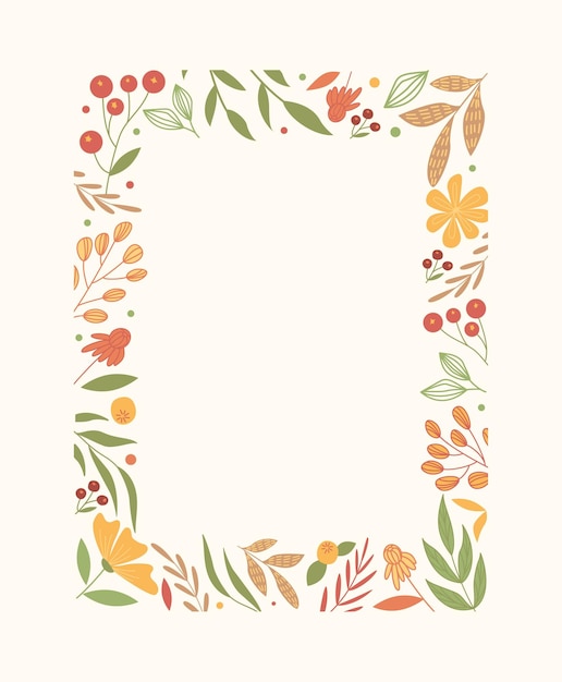 Vector floral square frame