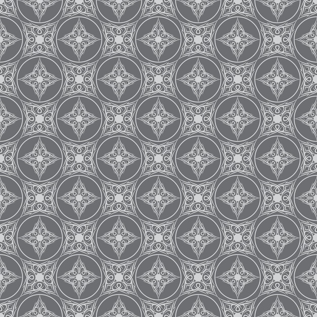 Floral star tribal seamless pattern