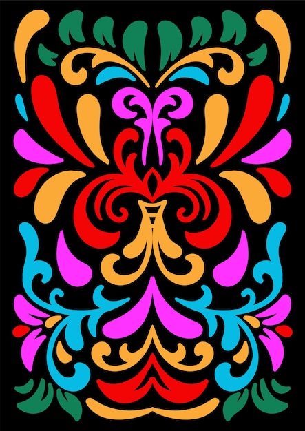 Vector floral stencil vector illustratie ontwerp kleur