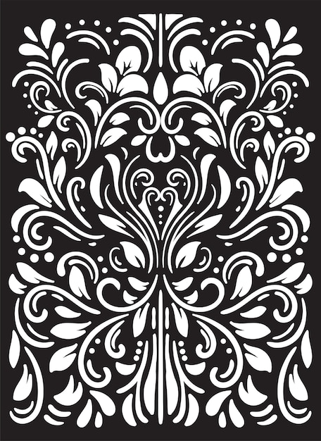 Floral Stencil Vector Illustration Design Background