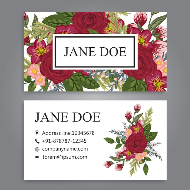 Floral style business card template