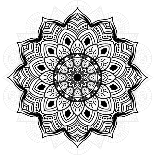 Stile floreale disegnato a mano splendida cornice arte mandala sfondo