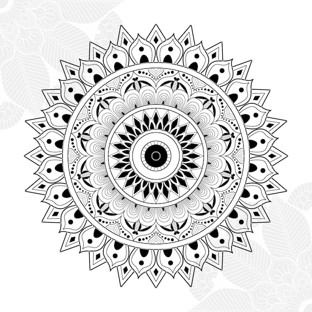 Vettore stile floreale disegnato a mano splendida cornice arte mandala sfondo