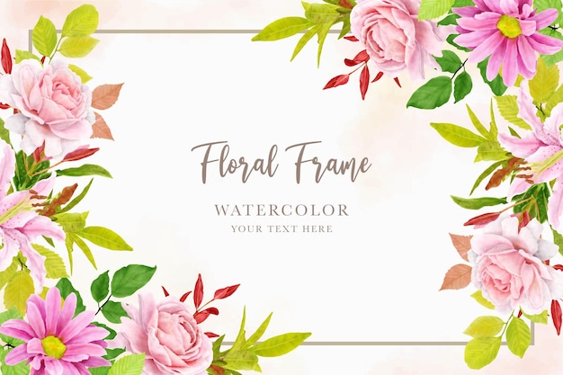 floral summer wreath and background