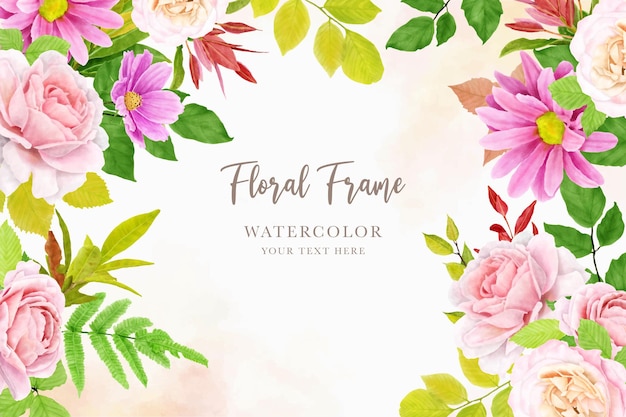 floral summer wreath and background