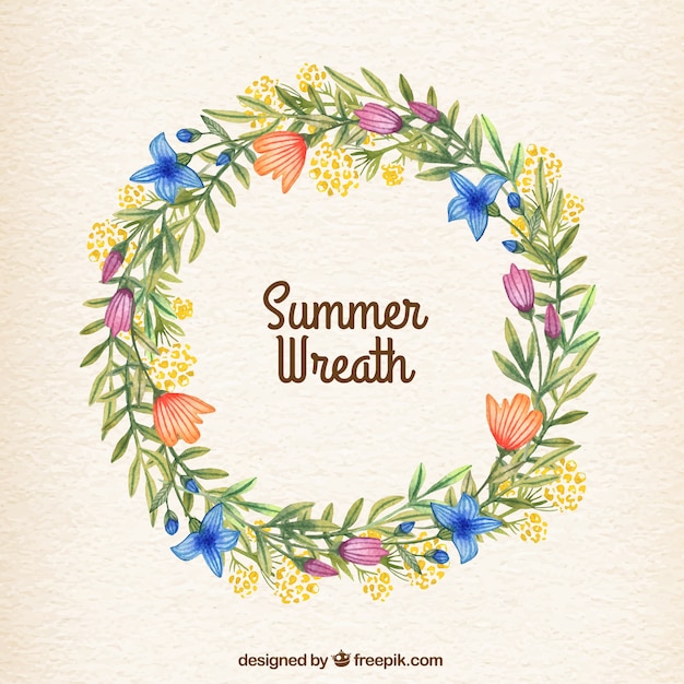 Vector floral summer wreath