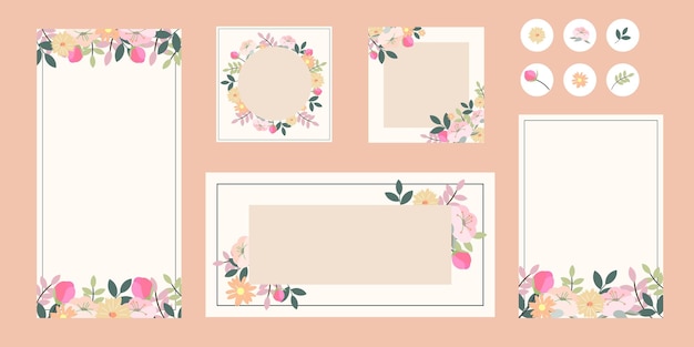 Floral templates for cards invitations banners advertisements Vector templates