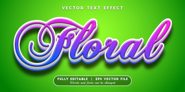 Floral text effect with editable text style