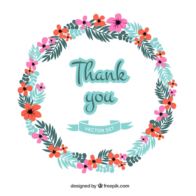 Floral thank you card