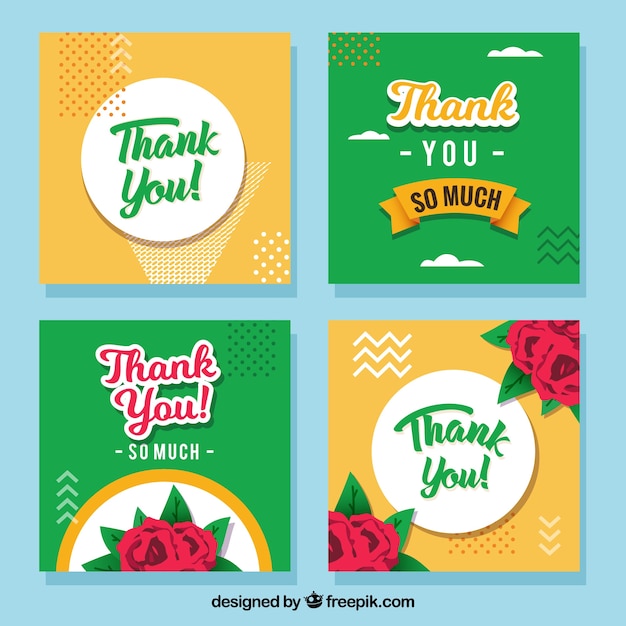 Floral thank you cards collection