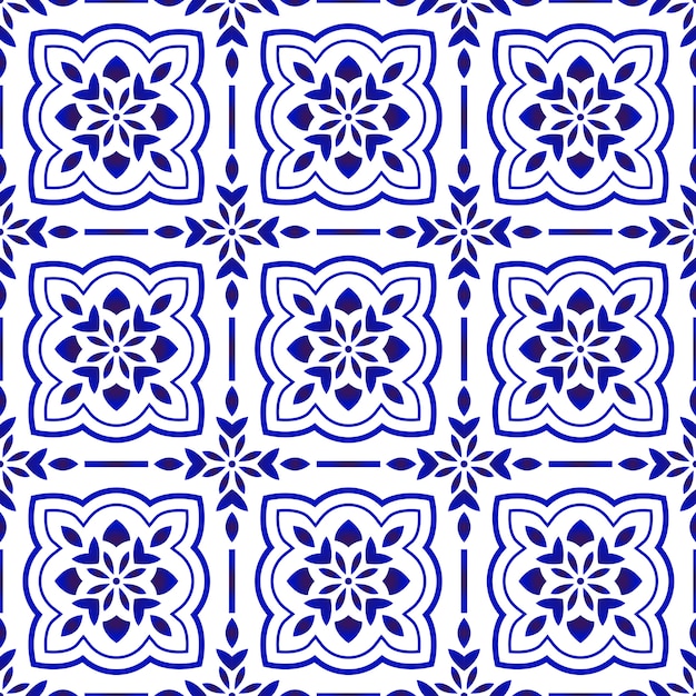 Vector floral tile pattern