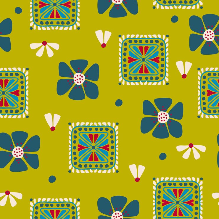 Vector floral trendy creative universal seamless pattern hand drawn scandinavian design vector