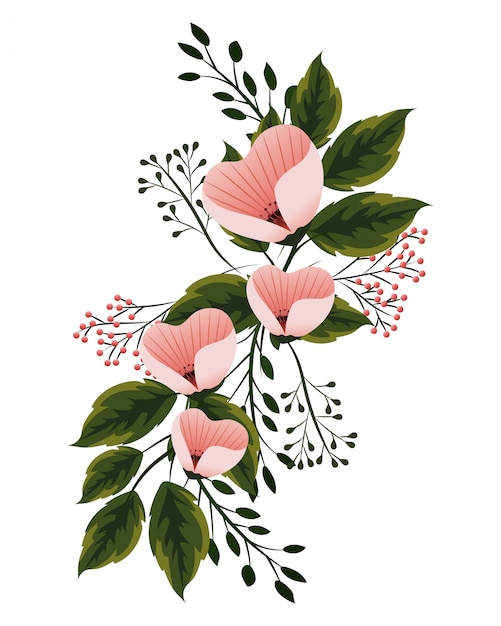 Vector floral tropical cartoon