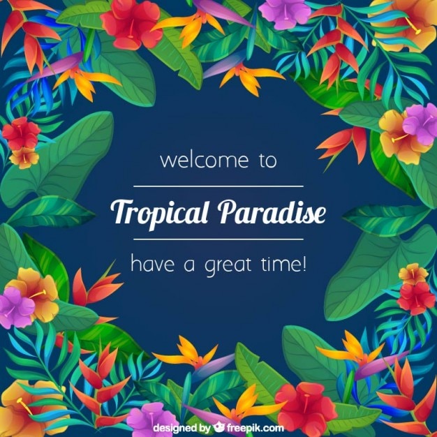 Floral tropical paradise background