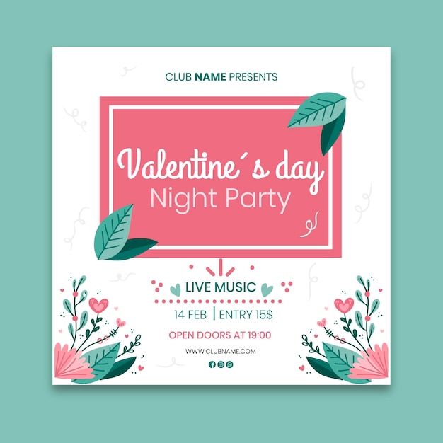 Floral valentine's day squared flyer