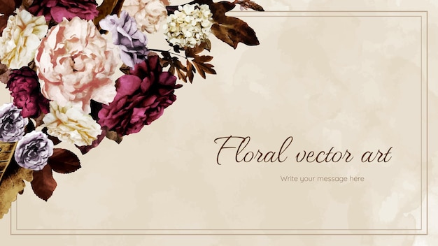 Floral vector border background with mulitcolor flowers text place